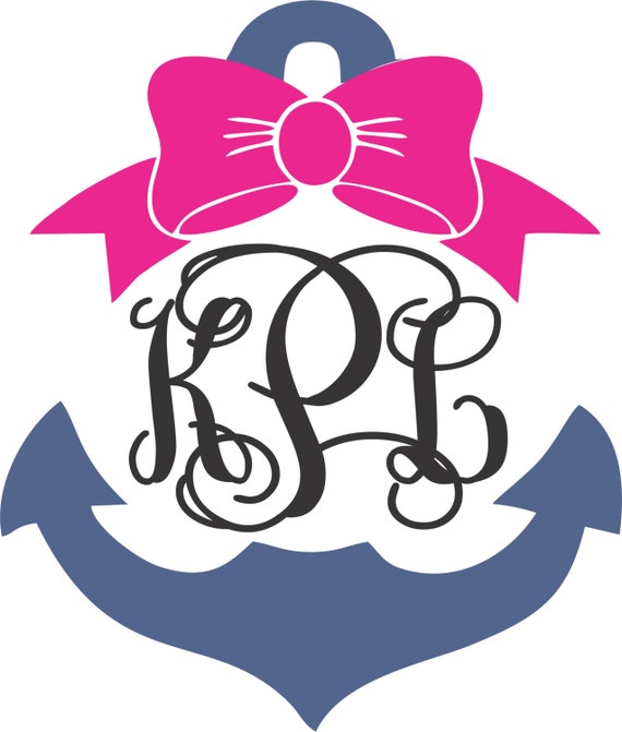 Download Anchor and Bow Monogram Decal by GrantedWishDesignCo on Etsy