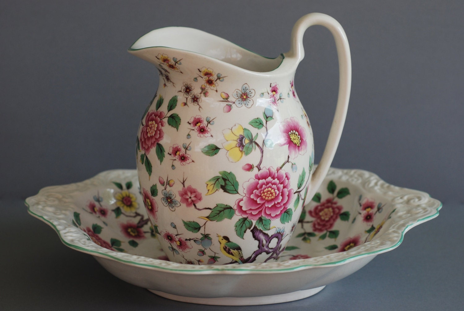 Vintage Water Pitcher and Basin James Kent LTD by StepsToTheAttic