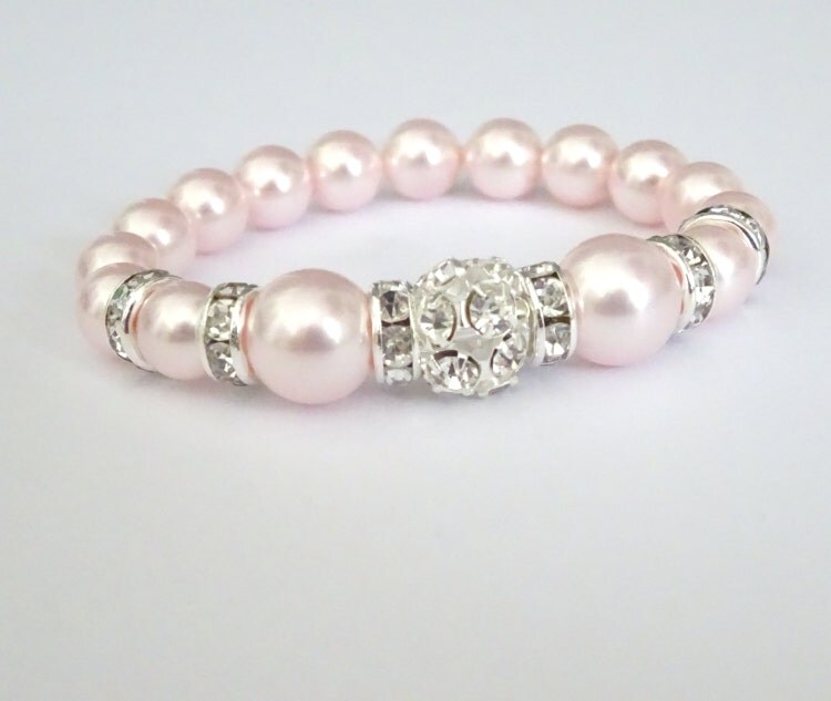 Baby Girl Bracelet Newborn Pink Swarovski by StunningGemsJewelry