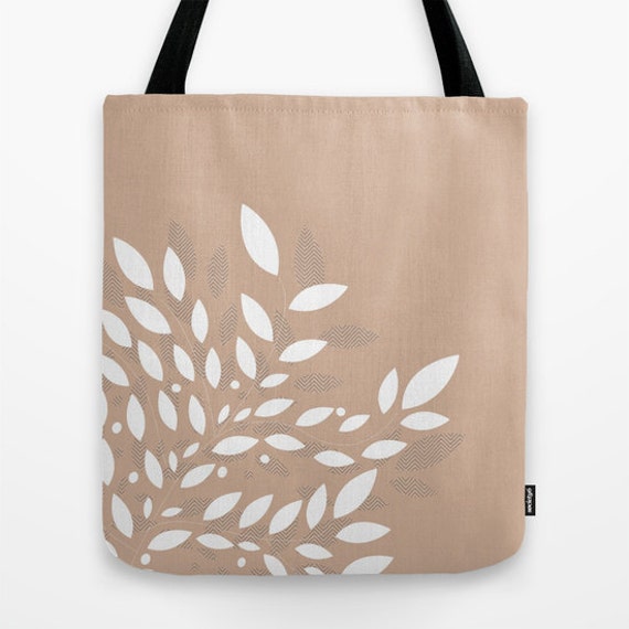 Leaf Tote Bag Leaves Tote Bag Brown Toasted Colour by Narais