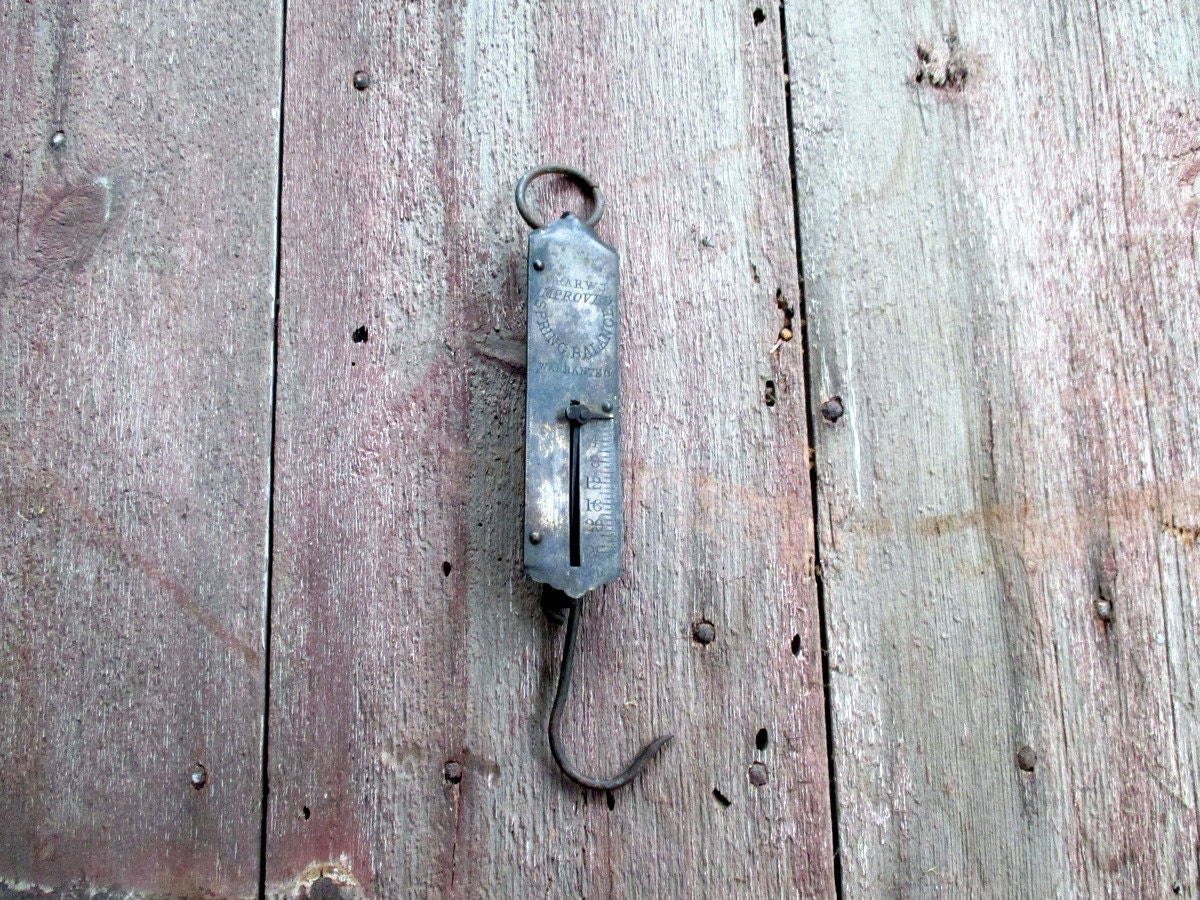 Antique Hanging Fish Scale by Frary by PineHillVintage on Etsy