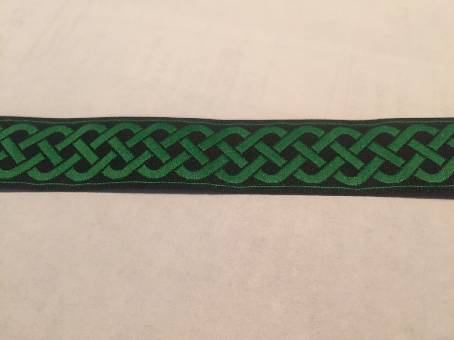 Green Celtic Knot Custom Collar Ribbon on by DesignHoundsHM