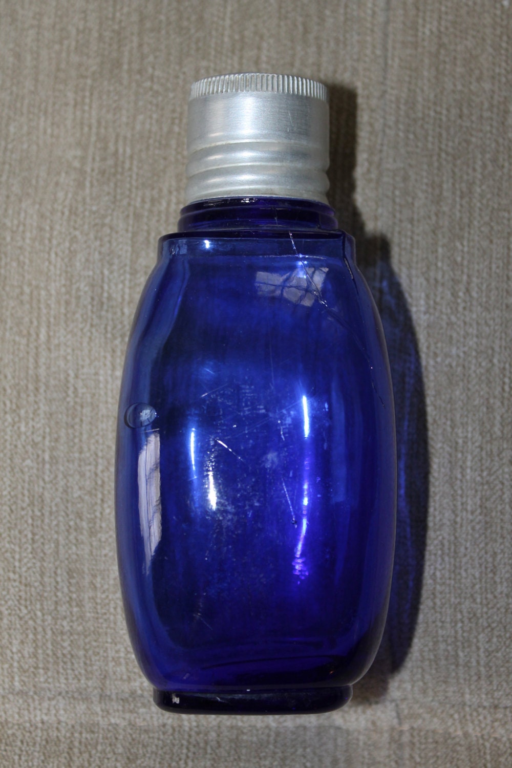 Vintage medicine bottle Cobalt Blue Apothecary Bottle Glass