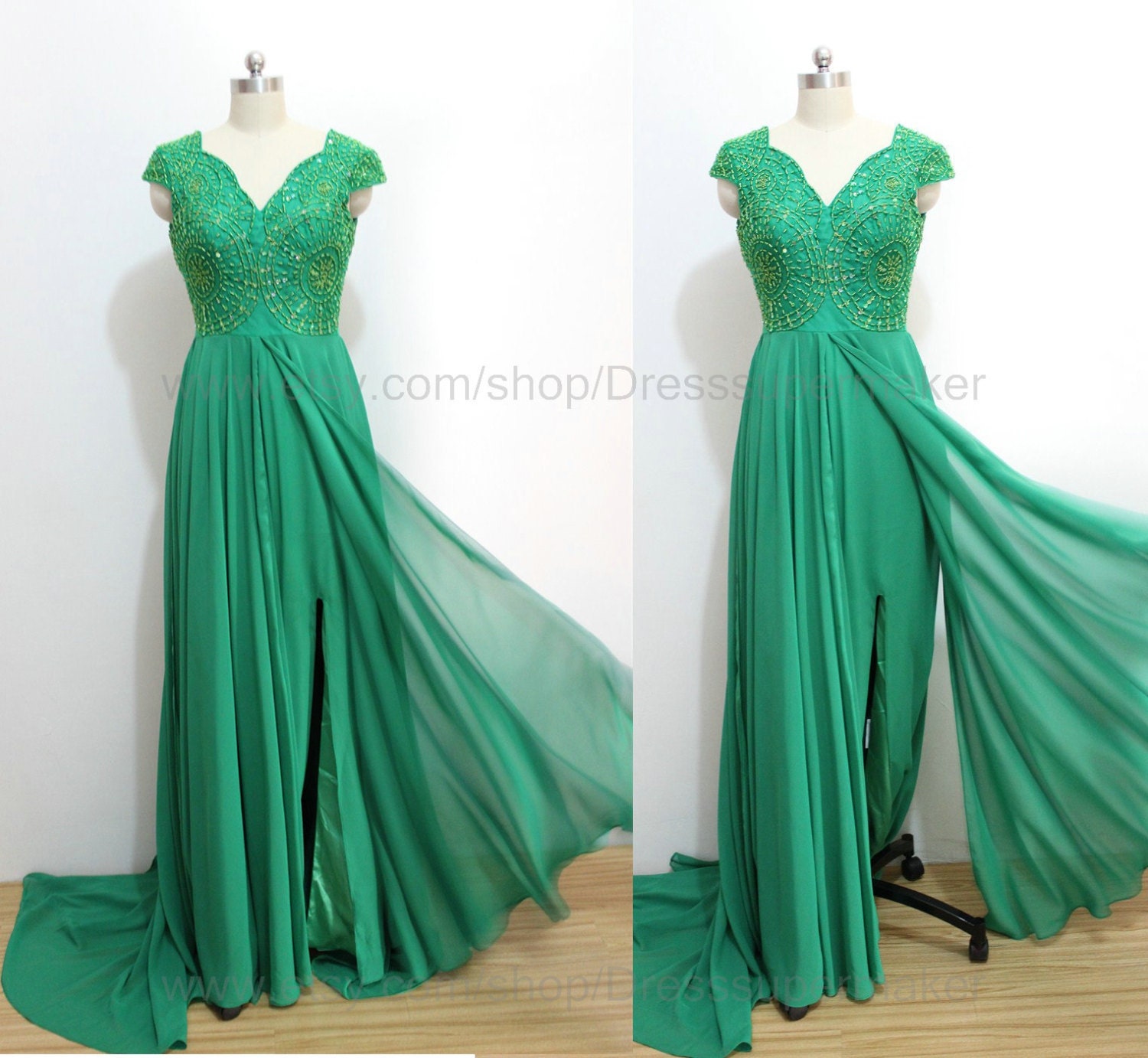 Emerald Lace Bridesmaid DressLong Lace Bridesmaid Dress by