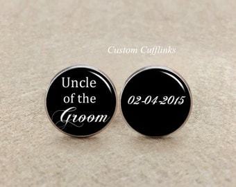 uncle of the groom cufflinks,Wedding cufflinks,Personalized Cufflinks Wedding Cuff links,Design Letters Cufflinks,Unique gifts for Unlce