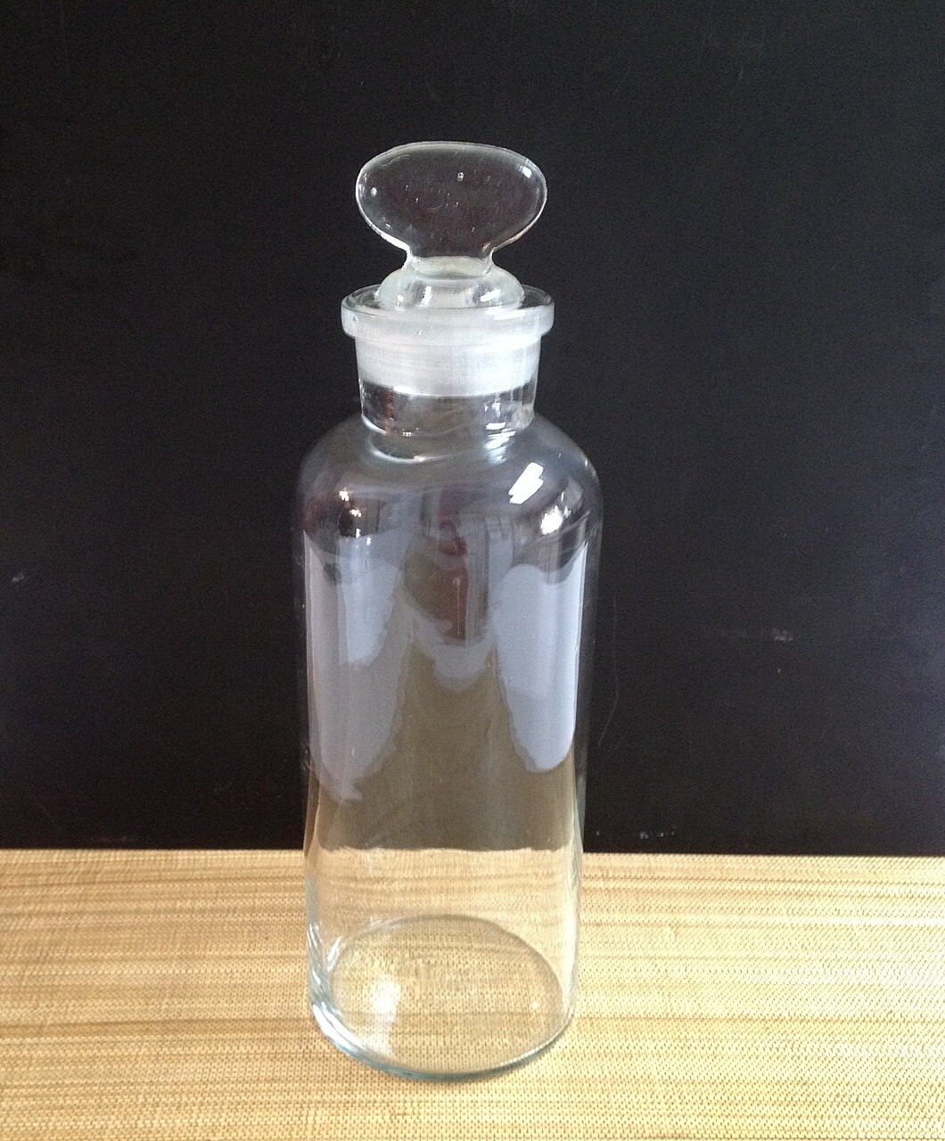 Vintage Small Clear Glass Apothecary Bottle with Stopper