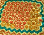 Crocheted Rug Crochet Rug Yellow Green Orange Rug I love this Rug !