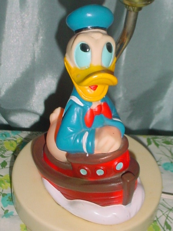 Vintage Donald Duck Lamp; 1980s Disney Lamp; Bedside Small Lamp; Disney