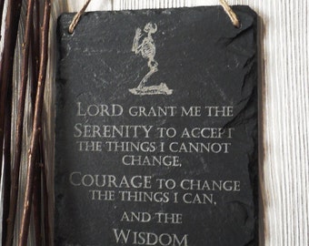 Engraved Serenity Plaque, Slate Sign, Motivational Sign, Support Group, AA, Alcoholics Anonymous, Serenity Prayer, Positive quotes,