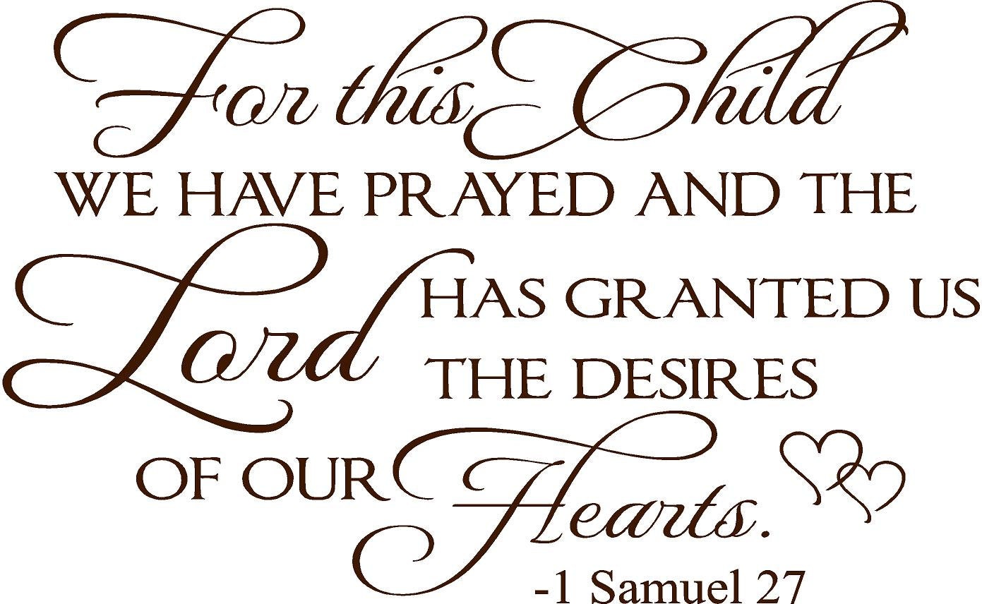 For This Child We Have Prayed by NurseryWallQuotes on Etsy