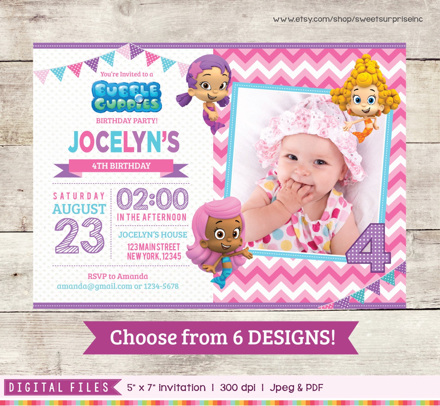 Bubble Guppies Invitation With Photo Bubble Guppies Birthday 