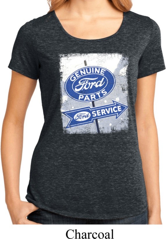 Ladies Ford Shirt Vintage Sign Genuine Ford Parts Lace Back