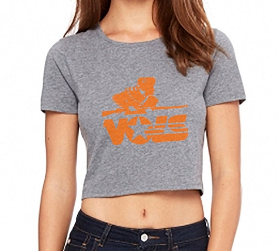 Women's Tennessee Vols Crop Top Poly-Cotton Tee. by GrigsbyGraphix