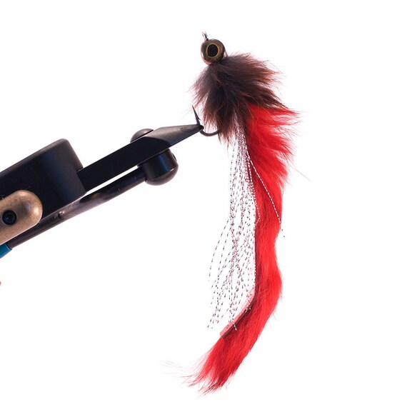 Items similar to Red Pike Bunny, Hand tied fly, fly fishing lure on Etsy