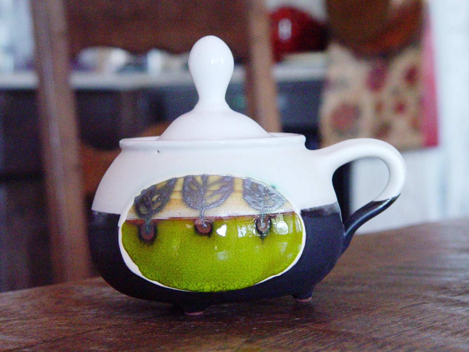 Unique Pottery Sugar Bowl Ceramic Sugar Bowl Covered Sugar