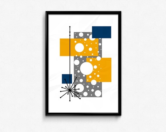 Mid Century Modern Atomic Art Print Denmark Art Wall