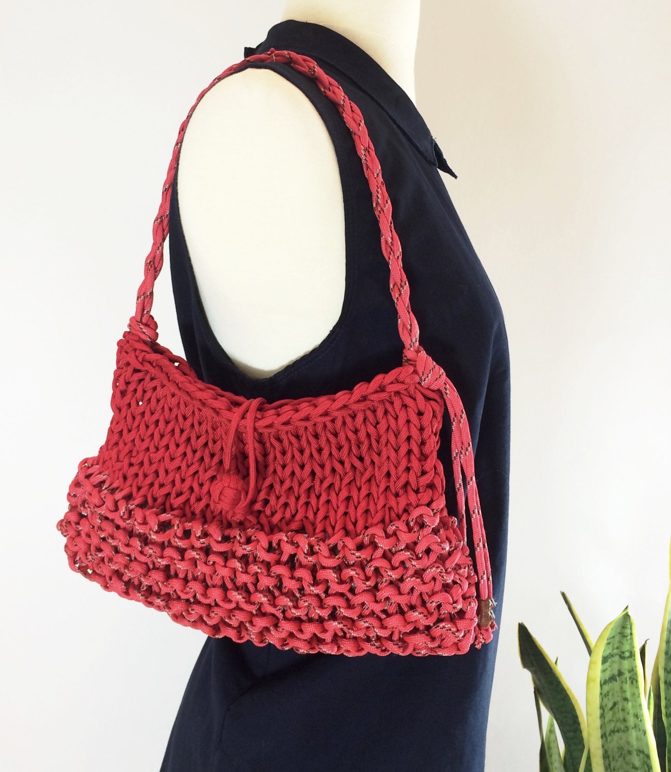 red nylon purse