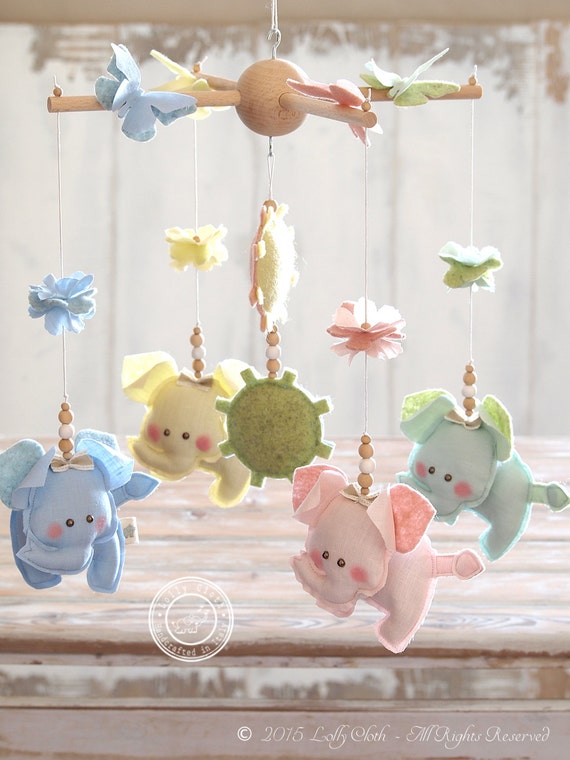 Elephant Baby Mobile Hanging, Baby Shower Gift, Baby Boy Mobile, Baby