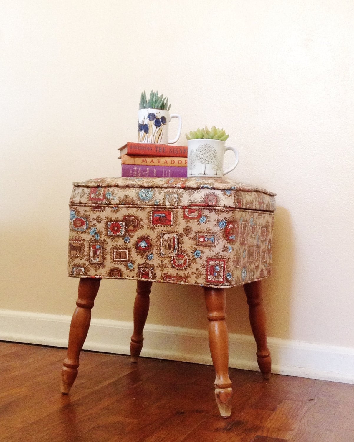 Mid Century Sewing Stool with Storage Haute Juice