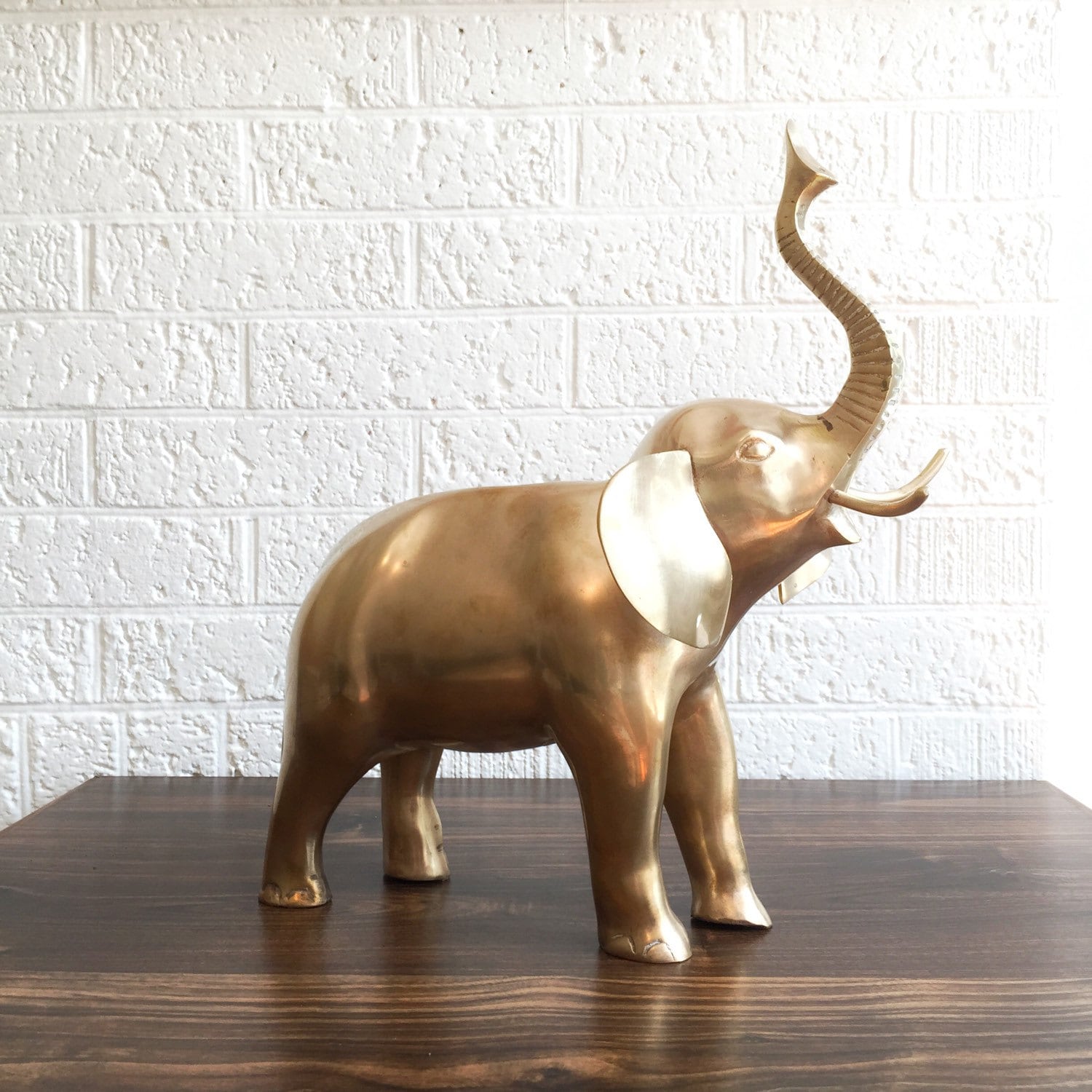 large brass elephant figurine