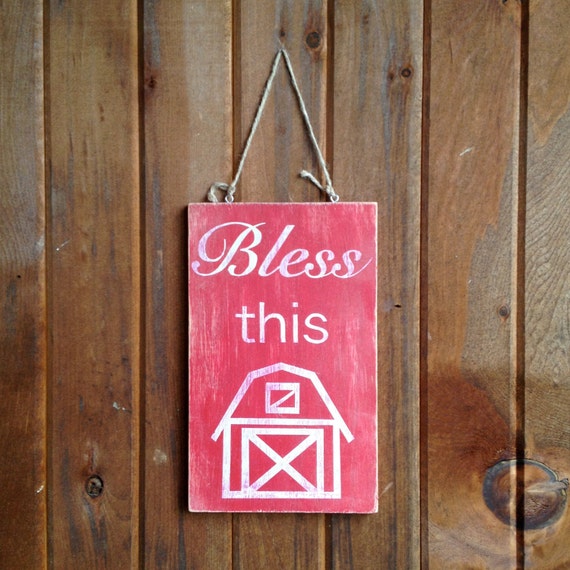Rustic Red Bless This Barn Wood Sign Barn by BirchandBoomer