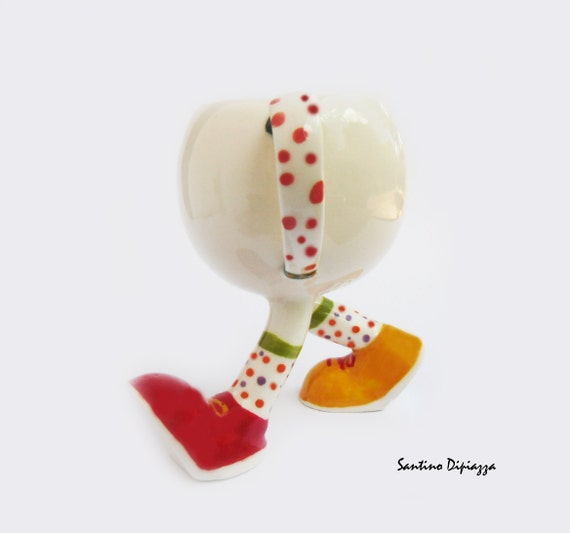 Unique Walking Coffee Mug Cups With Feet Mug by WalkingPottery