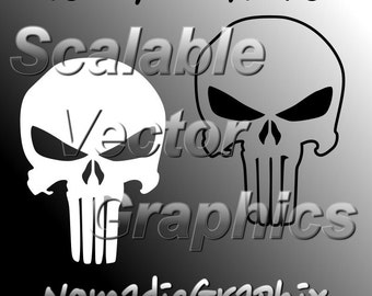 The Punisher Vector Design - 3 Cut Files - SVG / DXF / EPS
