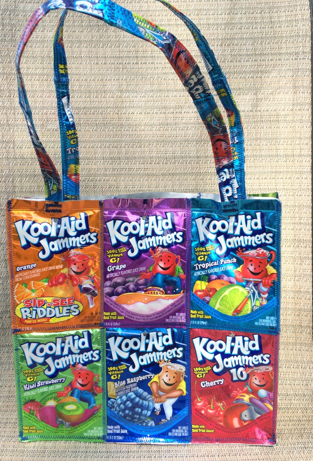 Multicolored KoolAid Jammers Tote Bag by PouchPurses on Etsy