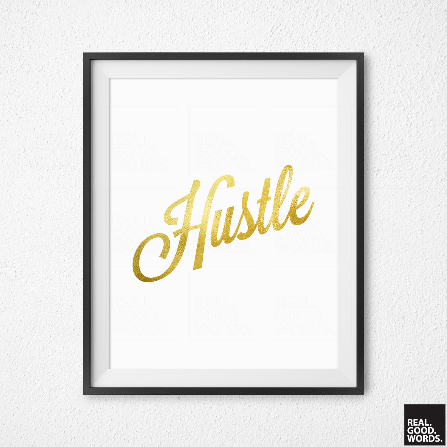Gold Hustle Print Gold Hustle Quote Hustle Office Decor Hustle