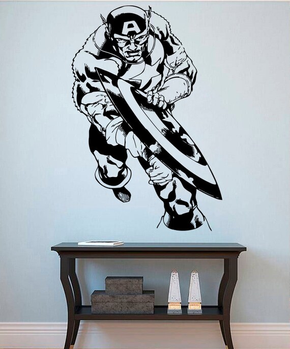 Captain America Wall Vinyl Decal Captain by kellywallstickers