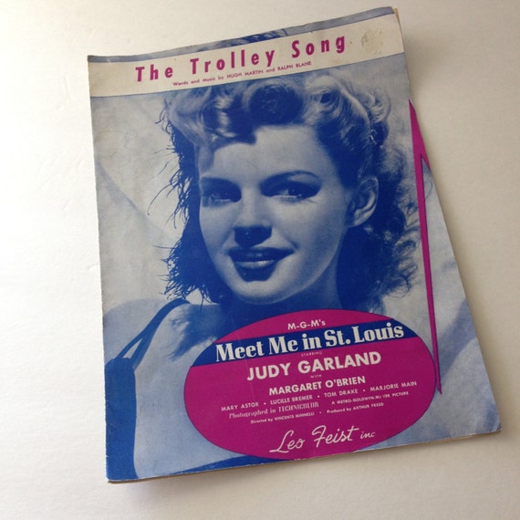 The Trolley Song Judy GarlandVintage Sheet Music from Meet Me