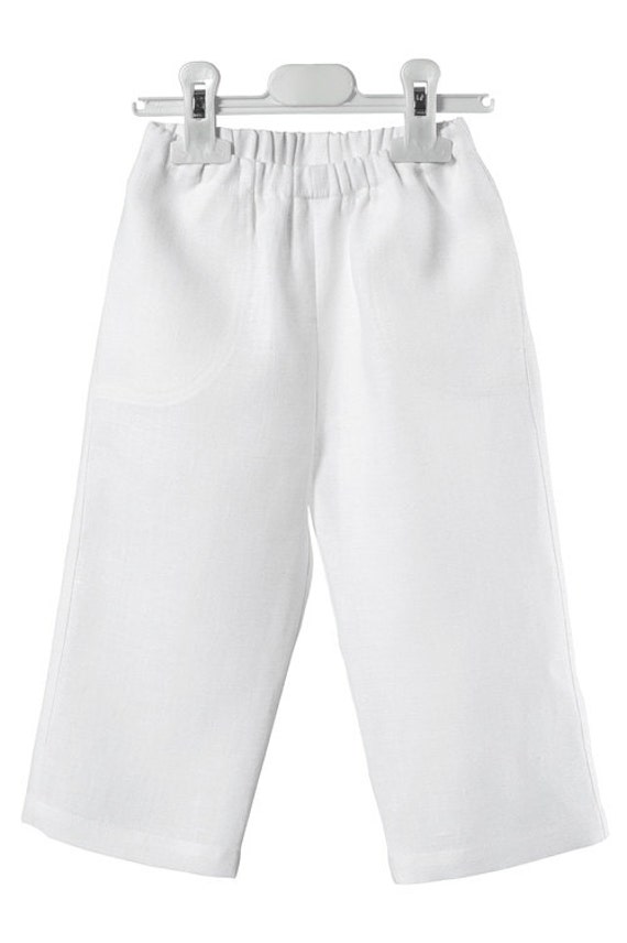 boys white linen pants