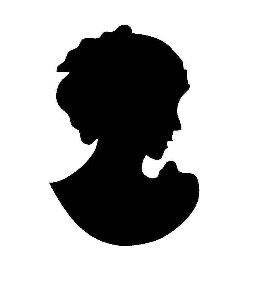 5.8/8.3 vintage lady cameo silhouette stencil template.