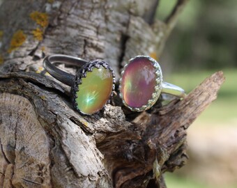 sterling silver mood ring sterling silver hippie cocktail ring 14x10mm One ring NOW available in ANY size