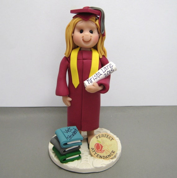 Graduation Personalized Cake Topper Figurine by clayinaround