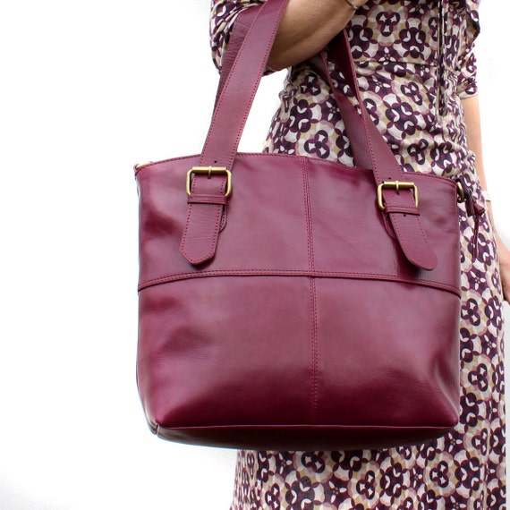 small purple handbag