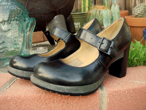 DOC MARTENS Marlena mary jane heels / 90s chunky industrial