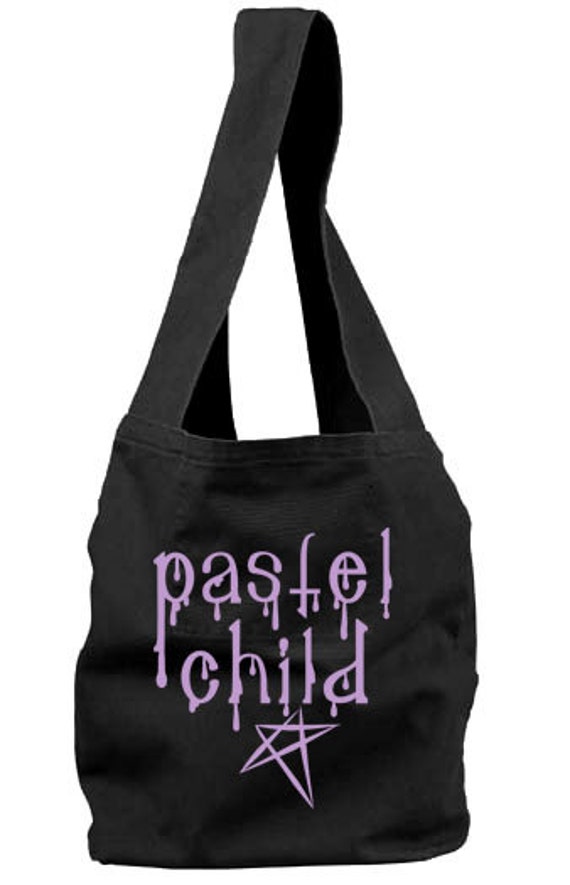Pastel Goth Bag purple black goth bag gothic by gesshokudesigns