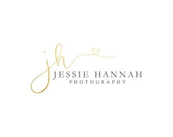 Gold Logo Photography Logo Heart Logo Photography Watermark Makeup Artist Logo Lash Logo Hair Stylist Logo Blog Logo Branding Package