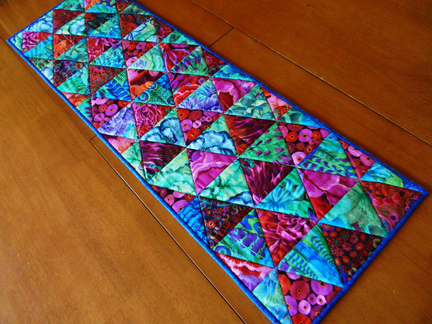 Kaffe Fassett Table Runner Triangle Quilted Table Runner