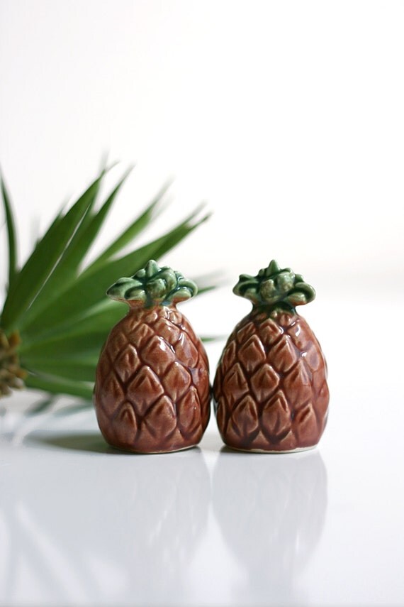Vintage Ceramic Pineapple Salt and Pepper Shakers