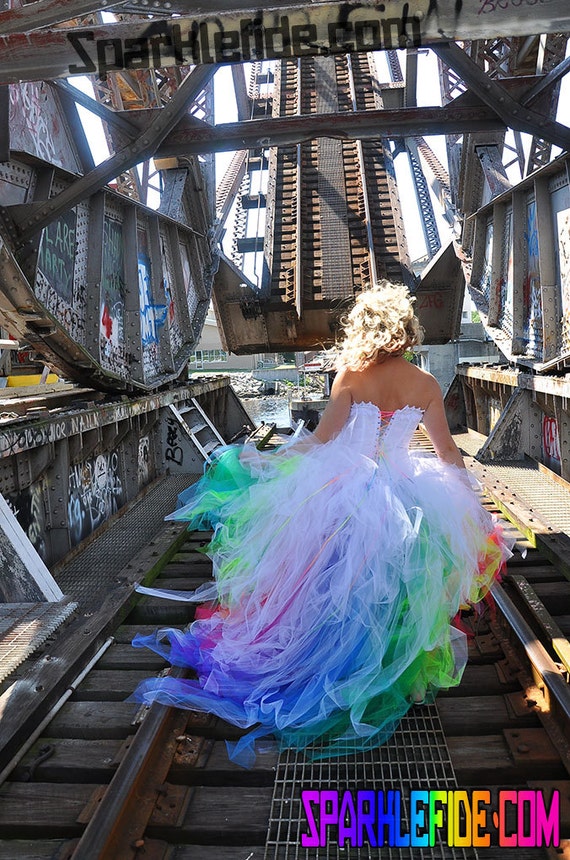Vivid Rainbow Wedding Dress