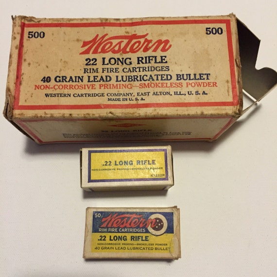 Western 22 Long Rifle Gun Ammunition Box Set Of 2 Empty 6350