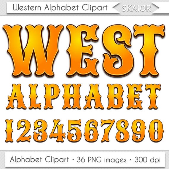 Western Alphabet Clipart Wild West Letters Clipart