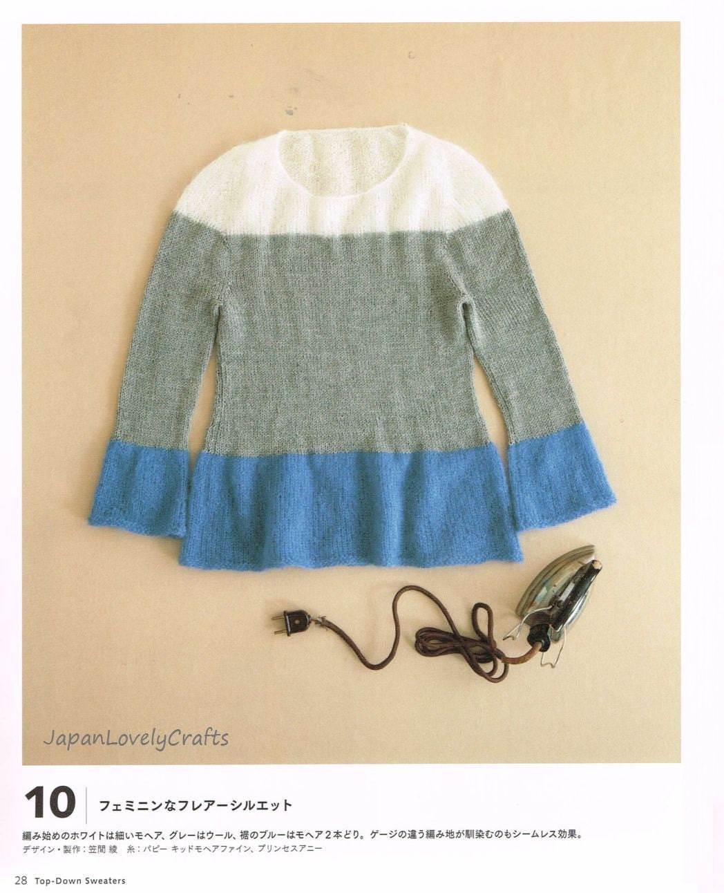 Top Down Sweaters Japanese Knitting Pattern Book for Women