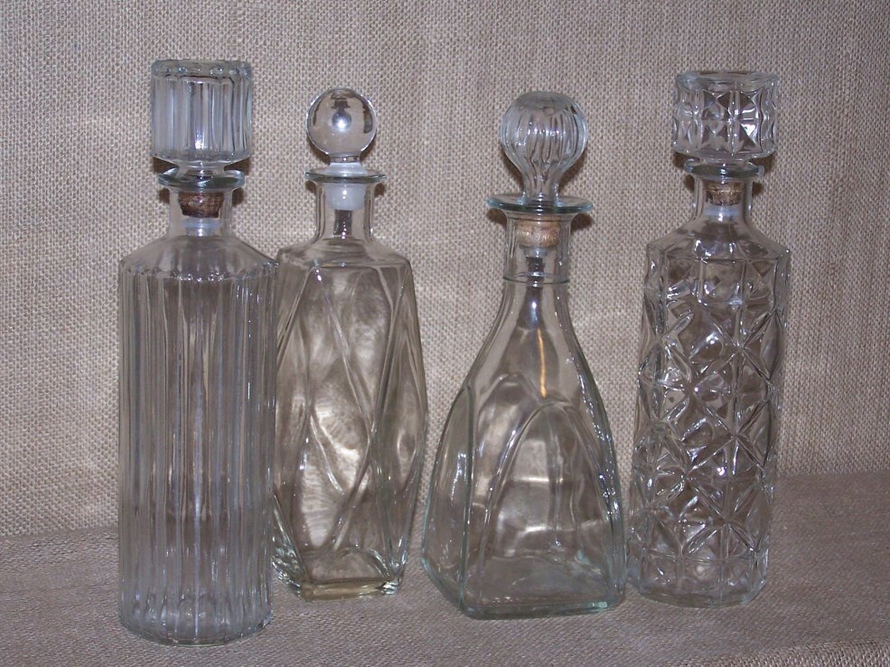 Vintage wine decanters set of 4 glass wine decanter glass