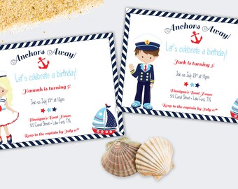Nautical Children's Birthday Party Invitation - DEPOSIT