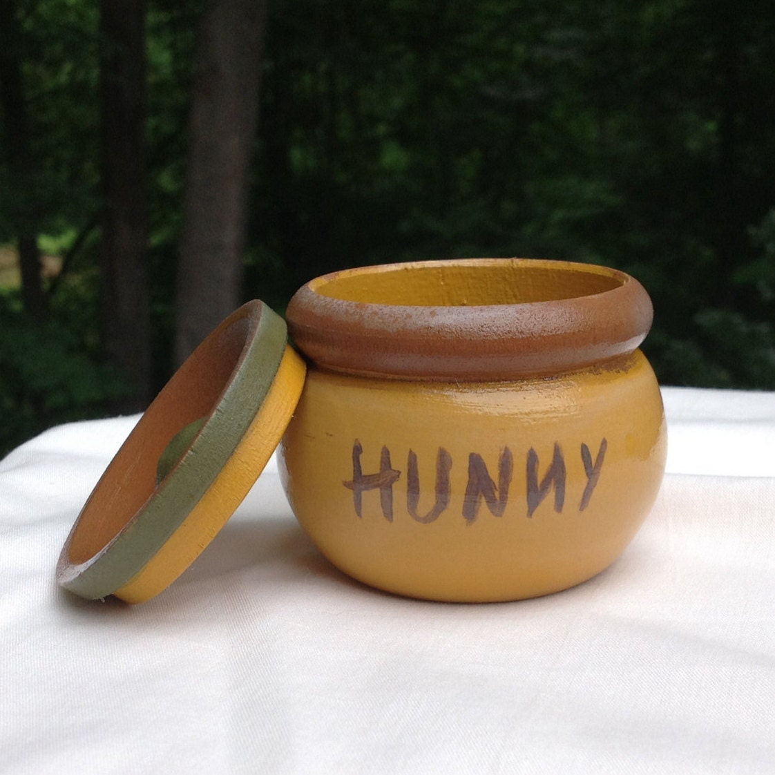 Winnie The Pooh's Hunny Honey Pots Jar for shower by FeltedBagLady