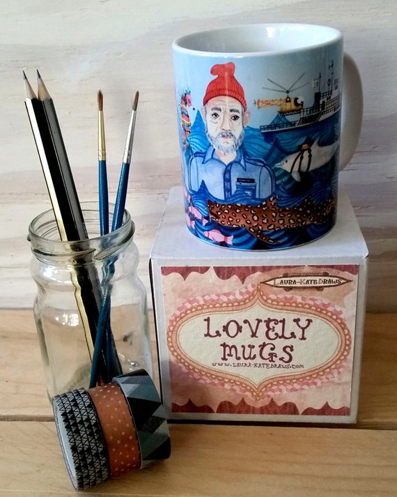 Life Aquatic mug, Bill Murray mug, Wes Anderson gift