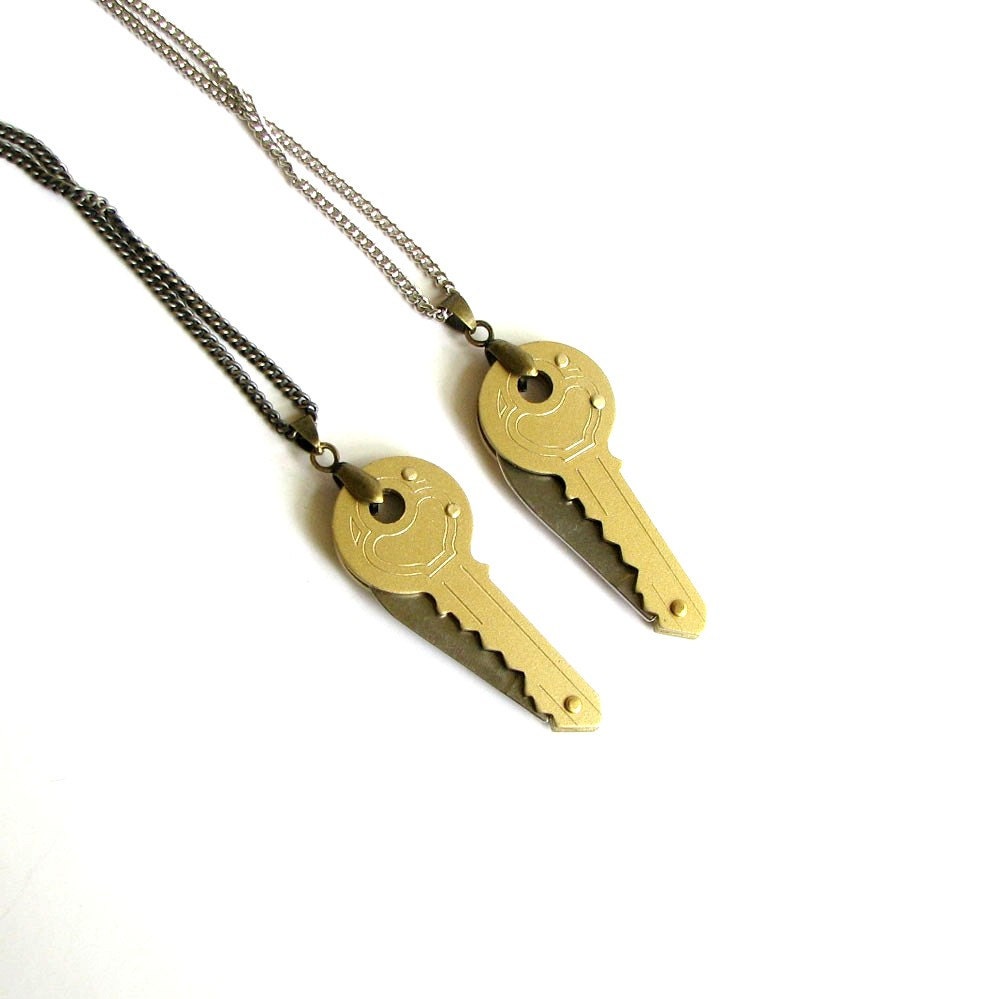 SALE key knife necklace . hidden knife necklace . pocket knife